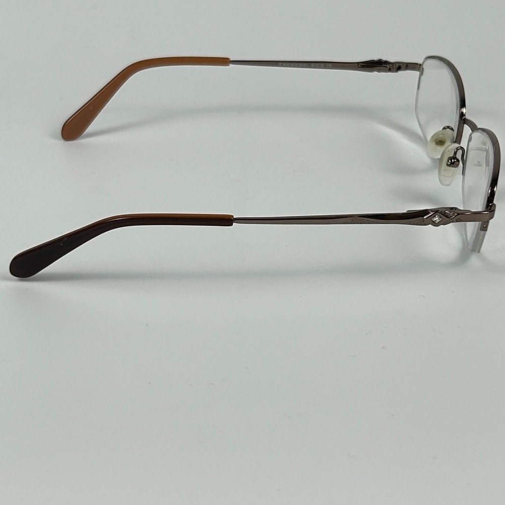 Fregossi 602 Unisex Eyeglasses Frame Shiny Brown Metal Half Rim 50-18-135 mm - Picture 5 of 9